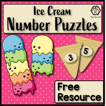 Preview of Preschool Math Puzzles, Free Printable Number Matching Math Activity