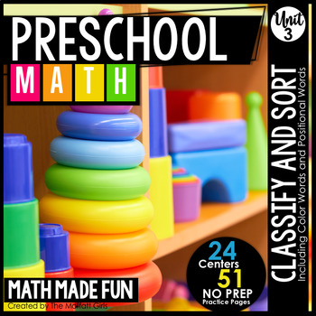 Preview of Preschool Math: Sort and Classify with Color Words and Positional Words