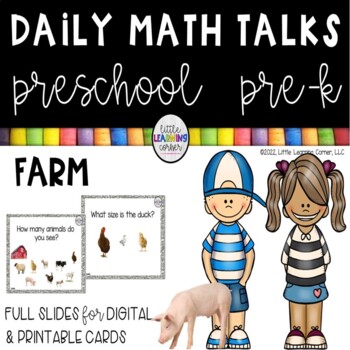 Preview of Preschool Math Talks FARM /  PreK / Digital and Printable