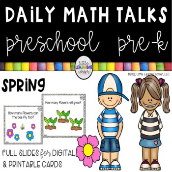 Preview of Preschool Math Talks SPRING /  PreK / Digital and Printable