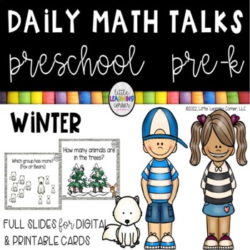 Preview of Preschool Math Talks WINTER  PreK / Digital and Printable