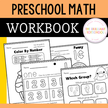 Preview of Preschool Math Workbook - Year Long - No Prep