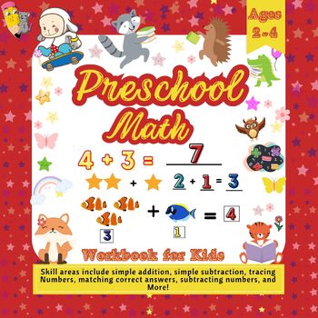 Preview of Preschool Math Workbook for Kids Ages 2-4
