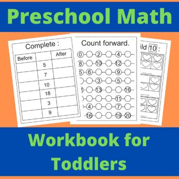 Preview of Preschool Math Workbook for Toddlers Ages 2-4