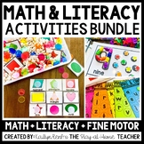 Preview of Preschool Math & Literacy Morning Work Tubs Sensory Bins | Toddler Activities