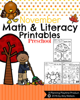 Preview of Preschool Worksheets - November