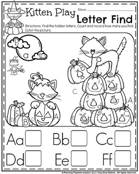 Download Preschool Worksheets - October by Planning Playtime | TpT