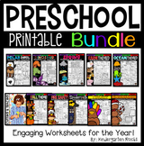 Preschool Math and Literacy Worksheets for the Year Bundle