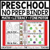 Preschool Math and Literacy Worksheets for Binder