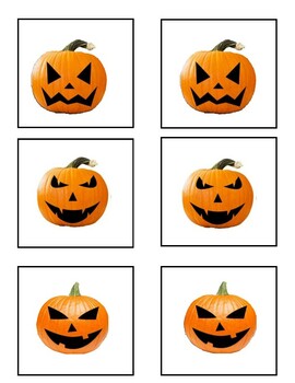 Preschool Montessori Pumpkin Jack-o'-lantern Matching Cards | TPT