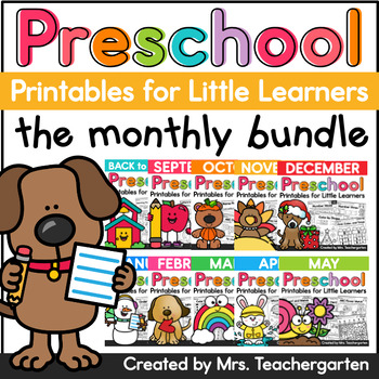 Preview of Preschool Printables - Monthly Bundle