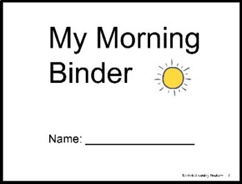 Preview of Preschool Morning Binder