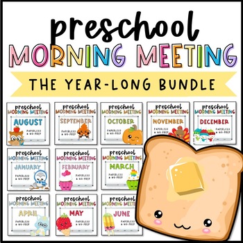 Preview of Preschool Morning Meeting | GROWING BUNDLE | PreK Circle Time | Google Slides