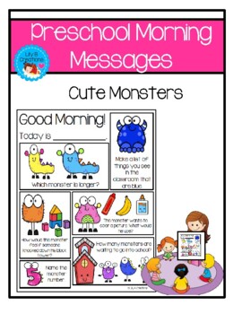 Preview of Preschool Morning Messages - Cute Monsters