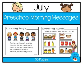 Preview of Preschool Morning Messages - July