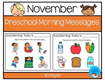 Preview of Preschool Morning Messages - November
