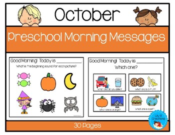 Preview of Preschool Morning Messages - October