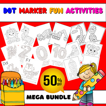 Preview of Preschool Morning Work Dot Marker Coloring Fun Worksheets MEGA BUNDLE