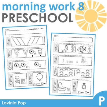 Preview of Preschool Morning Work Set 8
