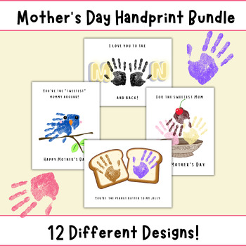 Preview of Preschool Mother's Day Craft: 12 Different Handprint Templates for Pre-K, K