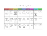 Preschool Music Learning Calendar