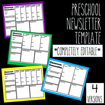 Preview of Preschool Newsletter *EDITABLE*