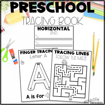 Preview of Preschool No Prep Tracing Practice Workbook Fine Motor Tracing Practice Pages