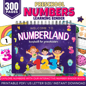 Preview of Preschool Number Learning Binder | Kindergarten Worksheets | Pre-k Worksheets