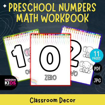 Preview of Preschool Numbers 0-10 Math Workbook