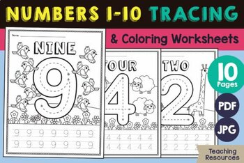 Preview of Preschool Numbers 1-10 Worksheets