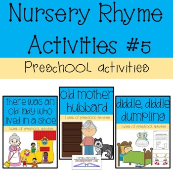 Preschool Nursery Rhyme Activities #5- Family and Home | TpT