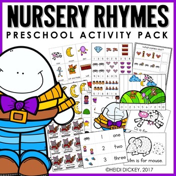Preschool: Nursery Rhyme Learning Pack by Heidi Dickey | TpT