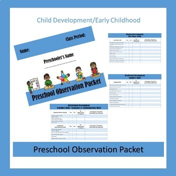 Preview of Child Development: Preschool Observation Packet
