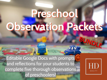 Preview of Preschool Observation Packets for Early Childhood Education - BUNDLE