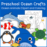 Preschool Ocean Crafts: Ocean Animals Clipart and Coloring