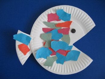 Preview of Preschool Paper Plate Fish Project