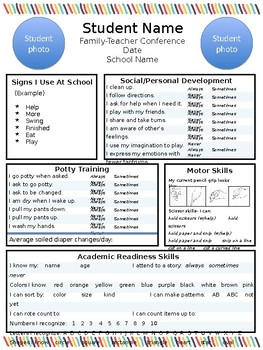 Preschool Parent Teacher Conference Forms by Deaf Can Do | TpT