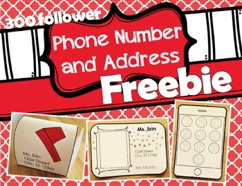 Preview of Preschool Phone Number and Address Practice FREEBIE