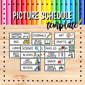 Preview of Preschool Picture Schedule Card Template