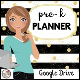 Preschool Planner for Google Drive in Black & Gold Glitter