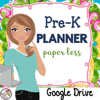Preview of Preschool Planner for Google Drive in Preppy Prints Theme