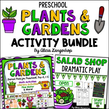 Preview of Preschool Plants and Gardens Activity and Dramatic Play BUNDLE