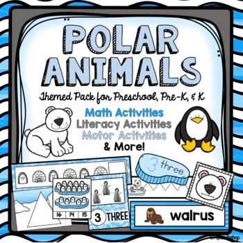 Preview of Preschool Polar Animals Theme Activity Pack