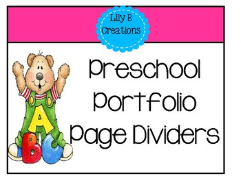 Preview of Preschool Portfolio Page Dividers