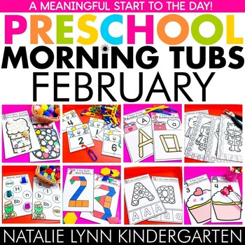 Preview of Preschool + Pre-K February Morning Tubs | Morning Work Bins + Centers