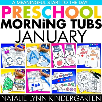 Preview of Preschool + Pre-K January Morning Tubs | Morning Work Bins + Centers