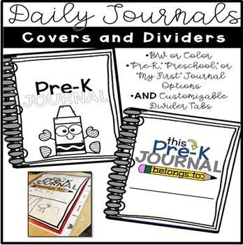 Preview of Preschool/Pre-K Journal Covers and Dividers