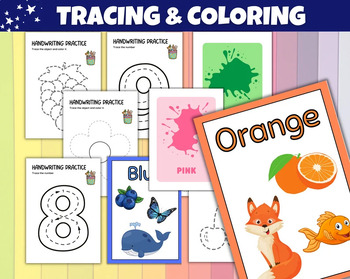 Preview of Preschool Pre-K + Kindergarten Learning Bundle, Activity Worksheets, Alphabet