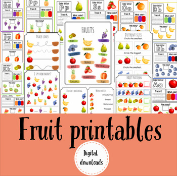 Preview of Preschool Pre-K + Kindergarten Learning Bundle, Fruit sorting