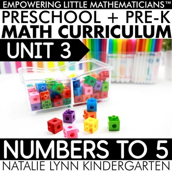 Preview of Preschool + Pre-K Math Curriculum Numbers to 5 Unit 3 PREK GUIDED MATH 0-5 UNIT